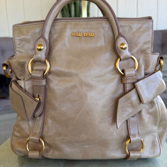 MiuMiu Vitello Lux Side Ribbon 2 Way Bag - Picture 2 of 10